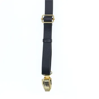 Brytyjski styl moda złoty łańcuch twórcze skórzana połączenie 3 klipu spodnie damskie szelki