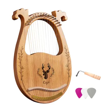 Turecka Harfa 16-sekcję ciągu Harfa drewniana skrzynia rezonansowa i wytrzymałe stalowe struny z 3szt kilofami tuning klucz dobry muzyczny prezent