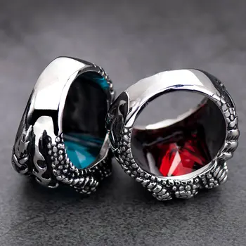Sztuczne pierścienie Zicon i Dragon claw Rings dla mężczyzn i kobiet Artifical vintage Stainless Steel Fashion finger jewelry mygrillz