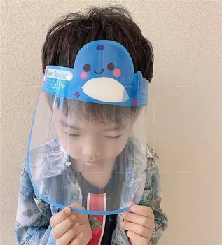 5szt Kids Full Face Shield Mask Cute Safety Plastic Protective Visor Hat Anti-Fog Splash Dust Cartoon Face Guard Clear Cover