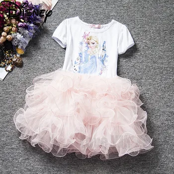 Disney Frozen Girls dress odzież Dziecięca Anna Elsa Girl Baby Costume Kids Princess Vestidos Infantis kids Birthday party dress