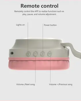 Nowa dostawa LED Cat Ear-słuchawki Bluetooth 5.0 młodzi ludzie dzieci zestaw słuchawkowy obsługuje karty TF 3,5 mm wtyk z mikrofonem