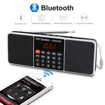 Ostatnio przenośne radio AM FM głośnik Bluetooth stereo odtwarzacz MP3 TF/SD mapa dysk USB, zestaw głośnomówiący Wyzwanie wyświetlacz led głośniki