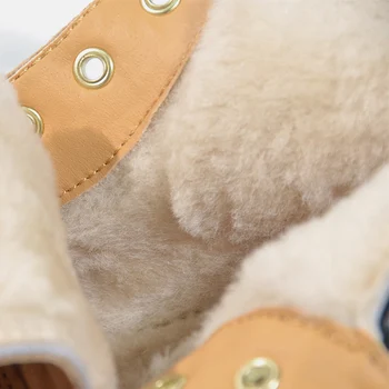 Donna-in codzienne damskie buty zimowe ciepłe futro skóra naturalna Damskie botki buty na platformie szpilki damskie rakiety śnieżne rozmiar 41-43