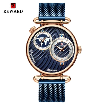 Nagroda luksusowe moda netto pas męski zegarek analogowy podwójny chronograf Kwarcowy zegarek męskie zegarki Męskie wodoodporny zegarek dla mężczyzn