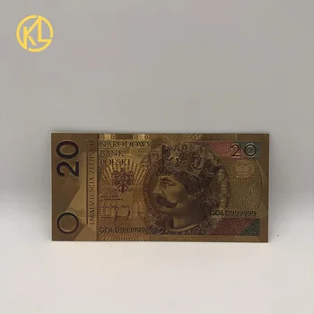 Gorące 8 wzorów kolorowych folii złoty polski zestaw banknotów 50 100 200 500 PLN dla kolekcji rzemiosła kuropatwy