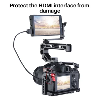 UURig R068 kamera HDMI uchwyt kabla Sony R068 A72/A73 kamera komórka 12 mm regulowany interfejsu HDMI kabel klip mocowanie akcesoria