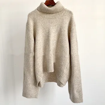 Damski golf sweter luźny prosty długi rękaw jesień i zima Nowy 2020 dzianiny swetry