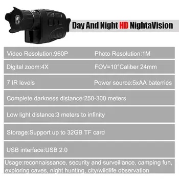Wysoka ostrość na podczerwień noktowizor wojskowy cyfrowy okular otwarty nocny myśliwski teleskop z w dzień i w nocy