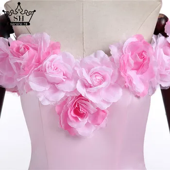 2020 różowe chmury kwiat róża suknie ślubne długi tiul bujne fale Robe De Mariage suknia ślubna Said Mhamad suknia ślubna HA2003