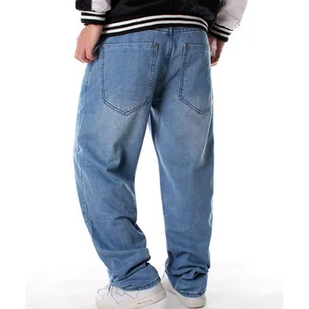Męskie luźne dżinsy hip-hop deskorolka jeans baggy spodnie dżinsowe spodnie hip-hop mężczyźni ad rap dżinsy plus rozmiar 46
