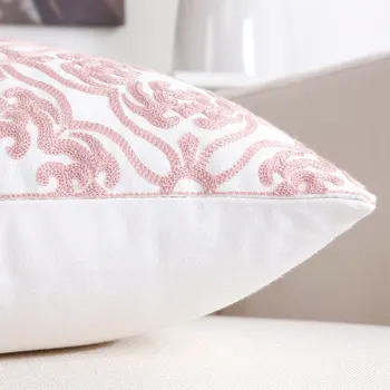 Dekoracyjne haftowane poszewki poszewka luksusowy sofa rzut poduszki różowy geometryczne dekoracje samochodu 45*45cm 40557