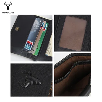 Męski portfel torba Crazy Horse Full Grain Leather luksusowy portfel dla mężczyzn cienki RFID posiadacz karty kredytowej 2 ID okna
