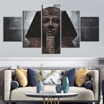 Plakat na płótnie obrazy modułowe Wystrój pokoju 5 szt egipska kultura malarstwo ścienne sztuka w ramce HD druki wystrój domu