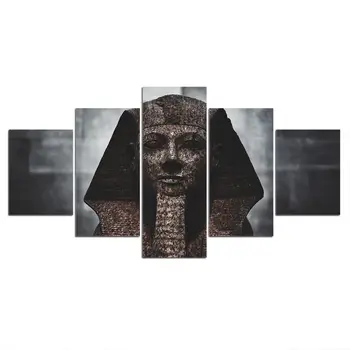 Plakat na płótnie obrazy modułowe Wystrój pokoju 5 szt egipska kultura malarstwo ścienne sztuka w ramce HD druki wystrój domu