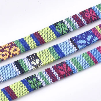 1 rolka kolorowy sznurek bawełniany etniczny przewód o szerokości 9,5~10 mm do produkcji biżuterii bransoletka naszyjnik akcesoria około 5 m/rolka