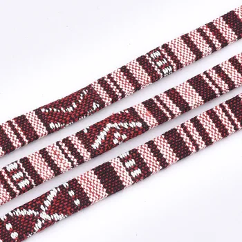 1 rolka kolorowy sznurek bawełniany etniczny przewód o szerokości 9,5~10 mm do produkcji biżuterii bransoletka naszyjnik akcesoria około 5 m/rolka