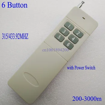 Long range 3000m rf remote control Long Distance transmitter 6 CH Button TX 315/433.92 MHZ Big Button Wireless Remote Control