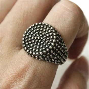 2017 niesamowity styl czarny moda szyszki kształt okrągły pierścień ze stali nierdzewnej 316L męskie kobiety indyjski styl fajne moda pierścień