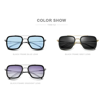 FONEX Pure Titanium Acetate Polarized Sunglass Men Retro Tony Stark okulary New Vintage Edith Sun Glasses for Women 8512