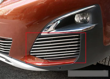 16pcs do Peugeot 3008 GT 2016 2017 przedni grill wyścigowe Grille wykończenie pod reflektorami przeciwmglowymi akcesoria do stylizacji samochodów