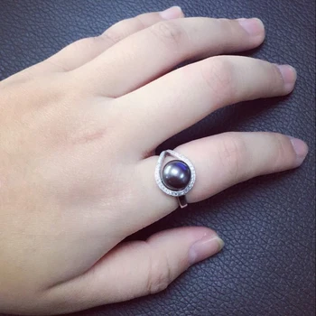 Obecnie kaplica Czarne słodkowodne perła pierścionek dla kobiet,biały, tanie богемное pierścień srebro 925