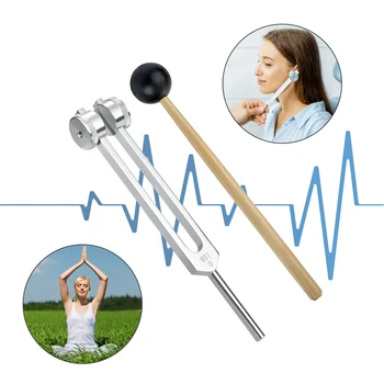 128HZ Ear Care Medical Neurological Aluminum Alloy Tuning ForkBall Mallet Sound Healing narzędzie diagnostyczne do badania słuchu