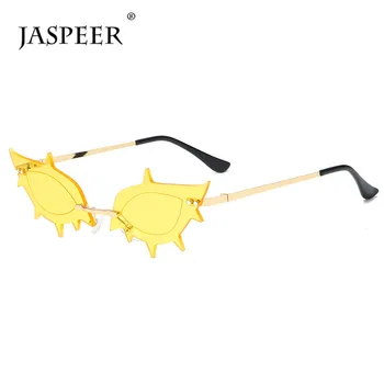 JASPEER steampunk bez oprawki okulary Mężczyźni Kobiety luksusowej marki projektant punk bezszkieletowa UV400 jazdy okulary mężczyźni panie punkty