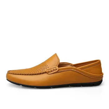 DUDELI włoskie lato puste buty męskie codzienne luksusowe markowe mokasyny ze skóry naturalnej męskie oddychające łodzią poślizgu na buty mokasyny