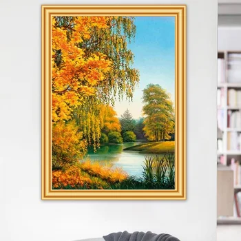 5D DIY Diament malarstwo Jesienny krajobraz haftu pełny zestaw wiertarka haft mozaika natura obraz cyrkonie wystrój domu