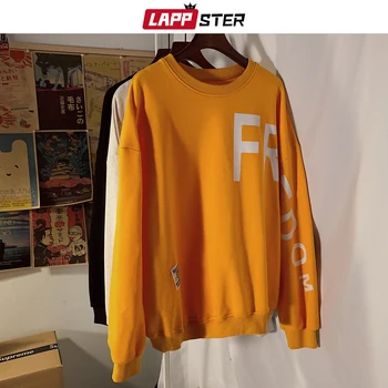LAPPSTER Men Japanese Streetwear sweter Bluza 2020 oversize Męskie bluzy z word nadrukiem Wiosna Mal Harajuku Clothing