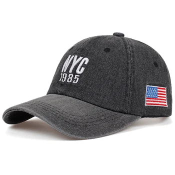 2019 new wash NYC1982 haft czapka z daszkiem moda odkryty ochrony przeciwsłonecznej kask męskie i damskie dzikie kowbojskie kapelusze casual czapka