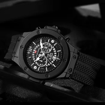 VAVA VOOM Unique Date Zegarki Mens Fashion Top Brand Luxury Sport Watches For Men zegarek kwarcowy zegarek męski zegarek silikonowy pasek