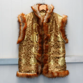 Jesień i zima męskie imitacja futra płaszcz krótki lisie futro kamizelka kamizelka futro retro lokalny bogaty właściciel Kan Shoutang performance clothes