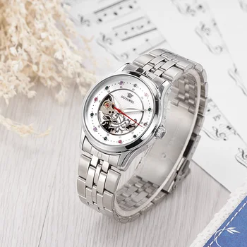 Top Brand OYW damskie automatyczne mechaniczne zegarki pełna stalowa pasek damski zegarek mody zegarek damski zegarek Relogio Montre Femme