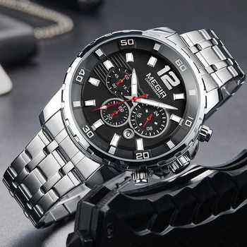 MEGIR Top Brand Luxury Fashion Business Kwarcowy zegarek mężczyźni wodoodporny stoper wojskowe zegarki sportowe Relogio Masculino