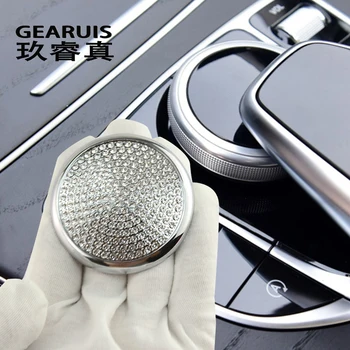 Stylizacja samochodu Mercedes Benz C Class W205 GLC X253 diamond środkowa konsola multimedialna mysz przycisk przełączania pokrywa wewnętrzna naklejka