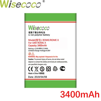 WISECOCO 3400mAh Rome Battery For UMI ROME X telefon komórkowy na magazynie najnowsza produkcja wysokiej jakości bateria z numerem śledzenia