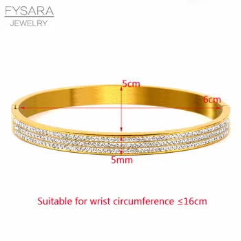 FYSARA rhinestone utorować bransoletki ze stali nierdzewnej kryształy cyrkonu bransoletki bransoletki dla kobiet moda bransoletka biżuteria akcesoria