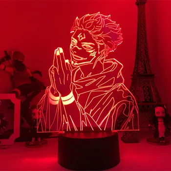 Anime Jujutsu Kaisen Led Night Light Ryomen Sukuna lampa do wystroju sypialni prezent na Urodziny światło Jujutsu Kaisen gadżet