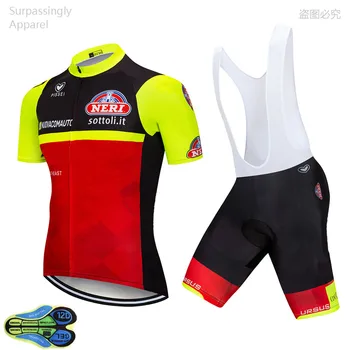 2019 MTB Pro Tour Team Cycling Clothing Sets Bike Jersey Men Bicycle Summer Clothes Cycling Jerseys 12D Gel Bike Shorts Set