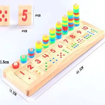 Montessori Arytmetyczna Zabawka Tęczowy Koło Domino Przedszkole Edukacyjne Liczenie I Układanie Deski Drewniane Przedszkolna Matematyczna Zabawka
