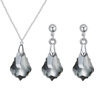 BAFFIN romantyczne prawdziwe kryształy od Swarovskiego biżuteria zestawy kolor srebrny krzyż wisiorek naszyjnik kolczyki dla kobiet prezenty