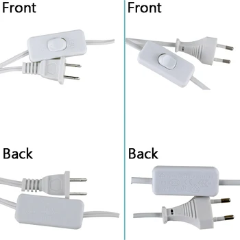 Elektryczny przewód złącze wtyk T5/T8 EU/US 110v~220V WŁ/ WYŁ przełącznik przewód zasilający do ламповой lampy 2x