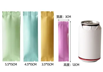 Sprzedaż hurtowa 200szt mała kolorowa folia aluminiowa otwarty górny worek kawy owocowy proszek płynny miód próbna Термоуплотняющая pakowanie torby