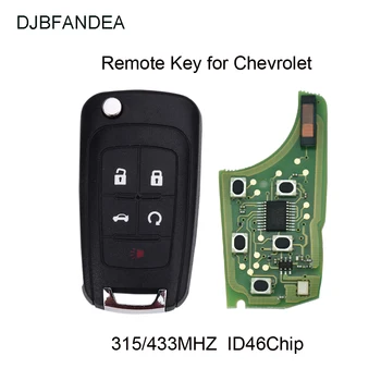 DJBFANDEA 5 Button Flip Folding Remote Car Key Fob dla Chevrolet Camaro Cruze Equinox Impala Spark Volt 433 Mhz chip ID46