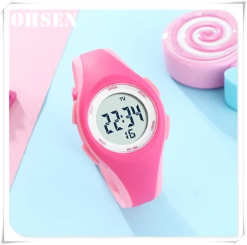 OHSEN Pink Girl Fashion Zegarki with Lovely Sweet wielofunkcyjne damskie zegarki sportowe damskie zegar cyfrowy Boy Clock Unisex Reloj