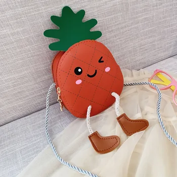 Menoea Kids Accessories 2020 Baby Bag Girls Cute Cartoon Bags Girls Pineapple Shape Bags Girl Packages Children Baby Bag PU