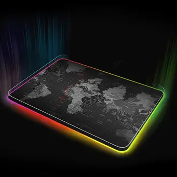RGB duża podkładka pod mysz mapa świata biurko komputerowe podkładka pod mysz gamer duży led podkładka pod mysz