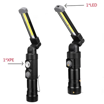 5-Mode USB Akumulator COB latarki latarki przenośne światło do pracy magnetyczny led odkryty camping Lanterna podwieszany hak lampy